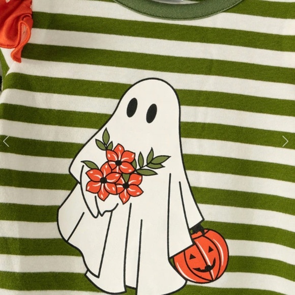 STRIPE GHOST BABY GIRL RUFFLE ROMPER - Picture 3 of 5